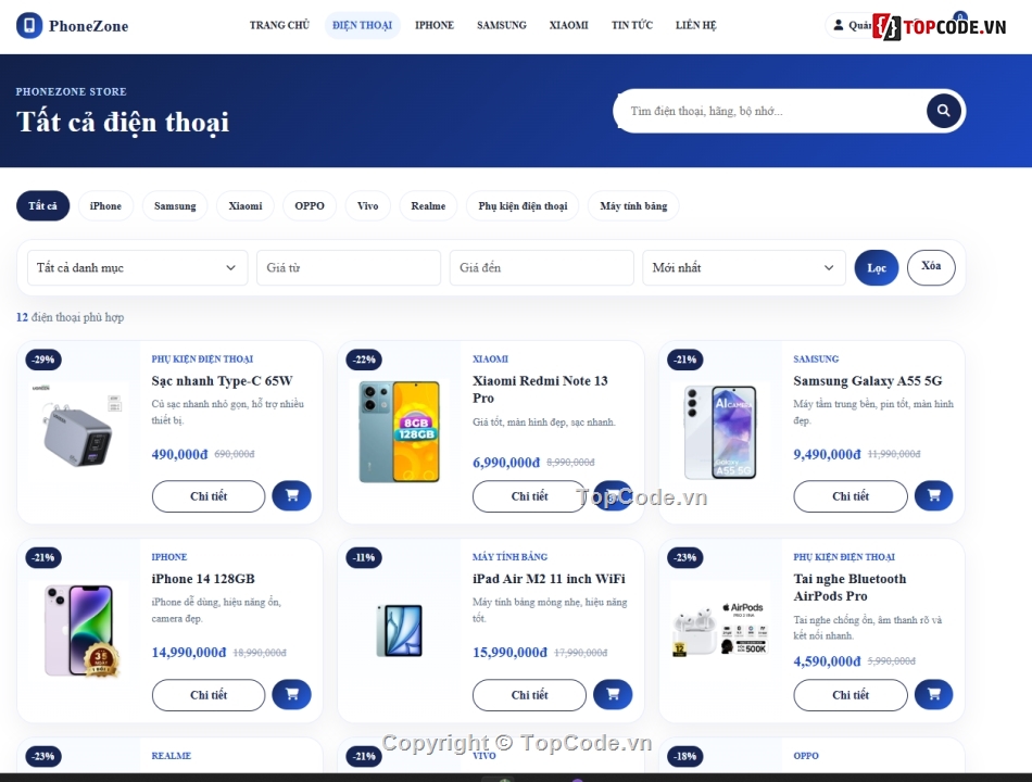 web bán điện thoại,website bán điện thoại,website điện thoại